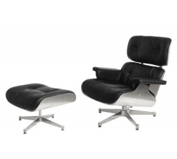 Vip fotel lábtartóval fekete/alumínium