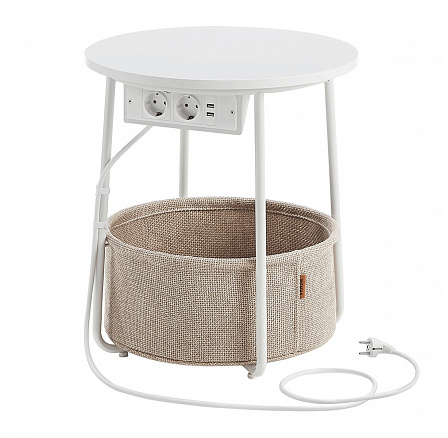 Odkládací stolek 45x45x50cm, mdf, bílá, AKF-E1028 WT