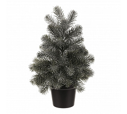 Fa cserépben - 50 cm, műfenyő, zöld, enyhén deres