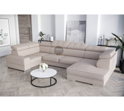 NAROŻNIK ROYAL MAX I 210x375x185 - lewa , Odcienie beżu