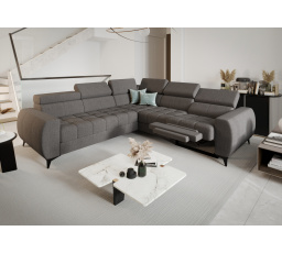 NAROŻNIK ROZKŁADANY PORTO II RELAX 255X258 CM - prawa , Odcienie szarości