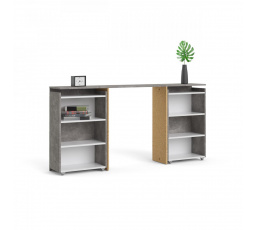 Čelo postele SIMPLICITY 136, Beton/Bílý lesk