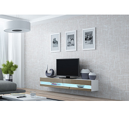 TV-szekrény VIGO NEW 180, fehér / latte fényes