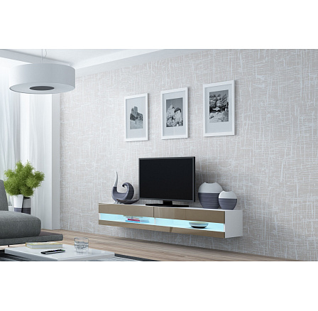 TV-szekrény VIGO NEW 180, fehér / latte fényes TV-szekrény VIGO NEW 180, fehér / latte fényes