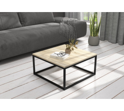 BELTEN dohányzóasztal 65x65 Fekete+Sonoma