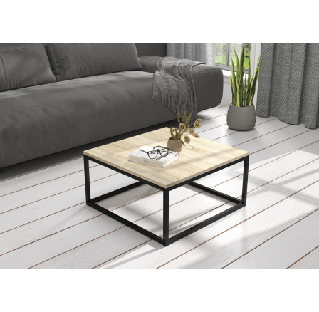 BELTEN dohányzóasztal 65x65 Fekete+Sonoma