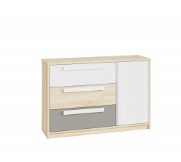 Drop 08-01 buk fjord-biały/szara platyna - komoda