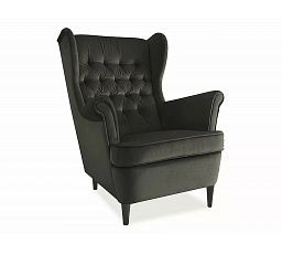 HARRY Velvet fotel, fekete Bluvel 18/wenge