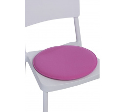 Rózsaszín kerek párna a széken