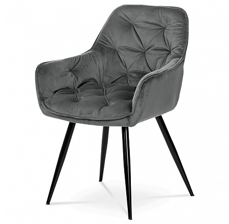 Jídelní židle, šedá, sametová látka, DCH-421 GREY4
