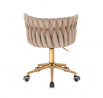 Křeslo kolečkové Glaomur II Béžová/Zlatá