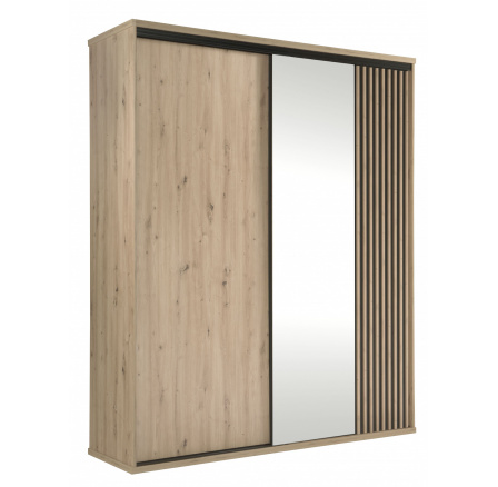 CALI C-14 ruhásszekrény, Artisan/Fekete matt