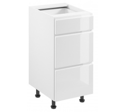 ASPEN D40S3 alsó konyhaszekrény, Fehér/Fényes fehér