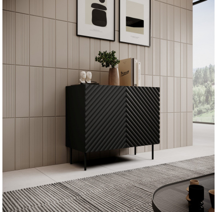 ONDA 2D komód, fekete/artisan