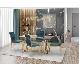 Étkezőasztal KONAMI, üveg/krómozott acél