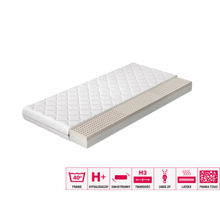 Materac Lateksowy Moska 160x200 Hipoalergiczny pokrowiec Microfibre