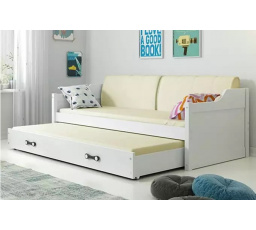 DAWID PODWÓJNE RAMA BIAŁY WYPEŁNIENIA BIAŁY SZUFLADA BIAŁY 80 X 190 KPL