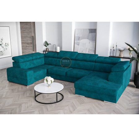 NAROŻNIK ROYAL MAX I 210x375x185 - lewa , Odcienie turkusu