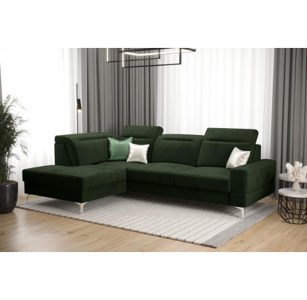 NAROŻNIK ROZKŁADANY MALIBU MINI 180X250 - lewa , Odcienie zieleni