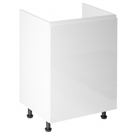 Konyhai alsó szekrény - ASPEN D60Z - Bal, Fehér/Fényes fehér