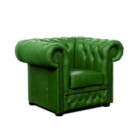 Křeslo Chesterfield Lord 1 kůže zelená