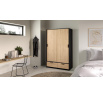 Šatní skříň LINCOLN 2D2S, Černý mat/Jackson hickory