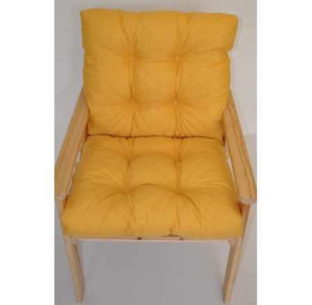 Polstr na zahradní křeslo s nízkým opěradlem - látka žlutý melír