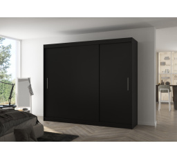 ANTOS 250 tolóajtós ruhásszekrény Fekete+Fekete