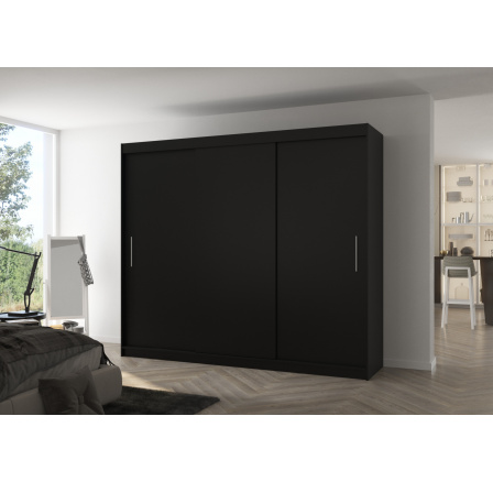 ANTOS 250 tolóajtós ruhásszekrény Fekete+Fekete