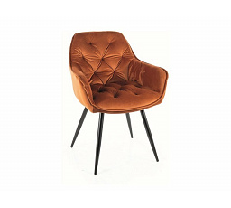 KRZESŁO CHERRY VELVET CZARNY STELAŻ/CYNAMON BLUVEL 4215