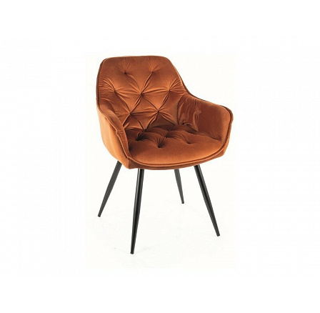 KRZESŁO CHERRY VELVET CZARNY STELAŻ/CYNAMON BLUVEL 4215