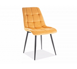 Étkezőszék CHIC VELVET, curry Bluvel 68/fekete