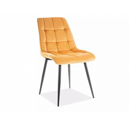 Étkezőszék CHIC VELVET, curry Bluvel 68/fekete