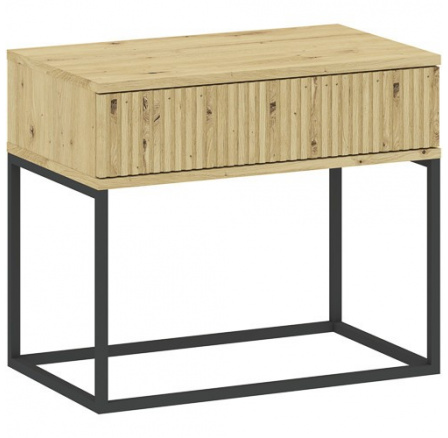 Éjjeliszekrény 1S 60 NR2, Tölgy Artisan/Fekete