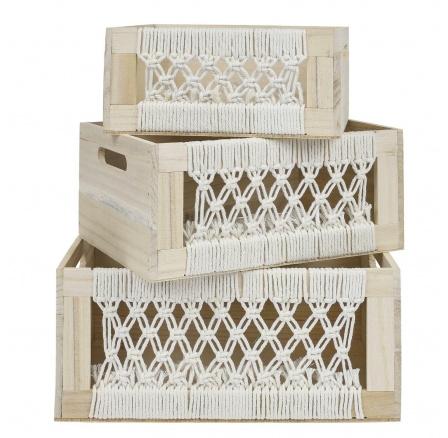 3 darabos boho fonott Gigogne doboz készlet 3 darabos boho fonott Gigogne doboz készlet