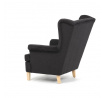 Křeslo ušák, černá látka, AK-388 BK2