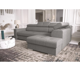 NAROŻNIK Z FUNKCJĄ SPANIA MARGO I 260×185 - prawa , Odcienie szarości