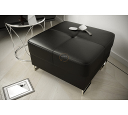 PUFA OTWIERANA GALAXY 70x70 CM SKÓRA NATURALNA - Skóra czarna