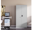 Fém ruhásszekrény polcokkal DAVID, 900 x 1850 x 450 mm, szürke