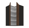 Horní rohová skřínka MONZA - 60 x 60 GN-90 2F (90°), Černá mat/Ořech