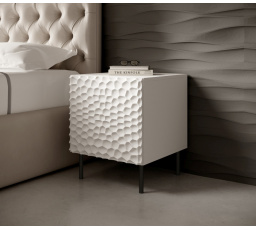 Éjjeliszekrény, fehér matt/fehér matt 2db