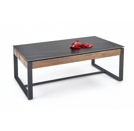 RAMONA konferencia asztal, fekete márvány/ dió hatás