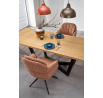 MASSIVE 2 étkezőasztal, természetes tölgy/fekete
