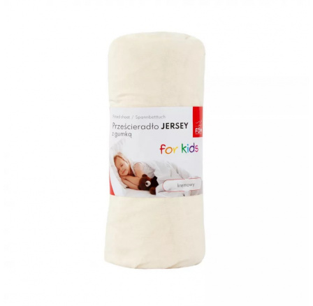 Prześcieradło dziecięce JERSEY białe - 60 x 120