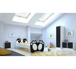 Ágy matraccal BEAR BLACK 140x70 Fekete