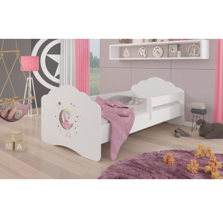 Łóżko z materacem i barierką CASIMO SLEEPING PRINCESS 140x70 White Łóżko z materacem i barierką CASIMO SLEEPING PRINCESS 140x70 White