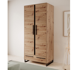 Kétszárnyú szekrény ARIA Artisan+Fekete