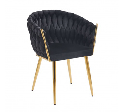 Bársony szék fekete - arany keret K7-FX G