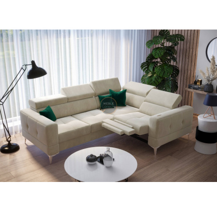 NAROŻNIK TOSCANIA RELAX Z FUNKCJĄ SPANIA 185X250 - Odcienie beżu , prawa NAROŻNIK TOSCANIA RELAX Z FUNKCJĄ SPANIA 185X250 - Odcienie beżu , prawa
