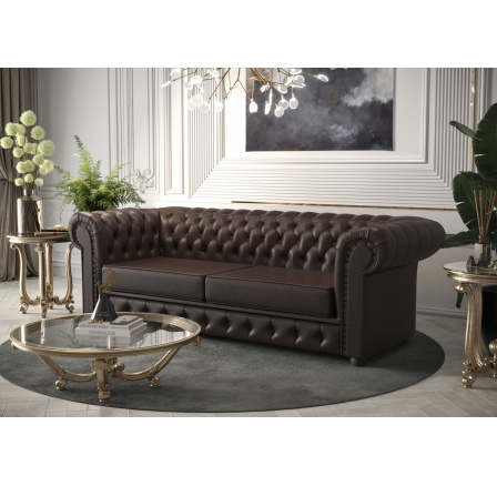 SOFA MANCHESTER II 188 CM SKÓRA NATURALNA - Sofa z funkcją spania